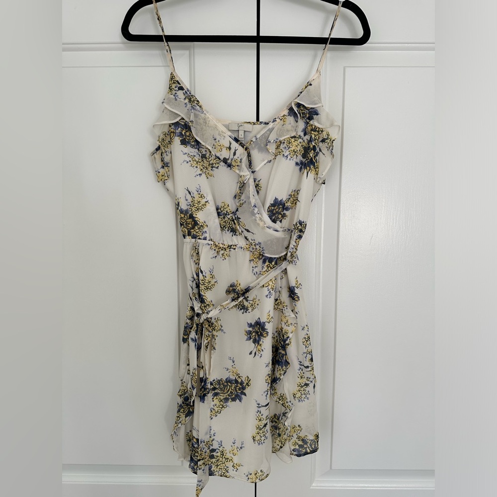Joie Foxglove Mini Silk Dress in Porcelain Size S